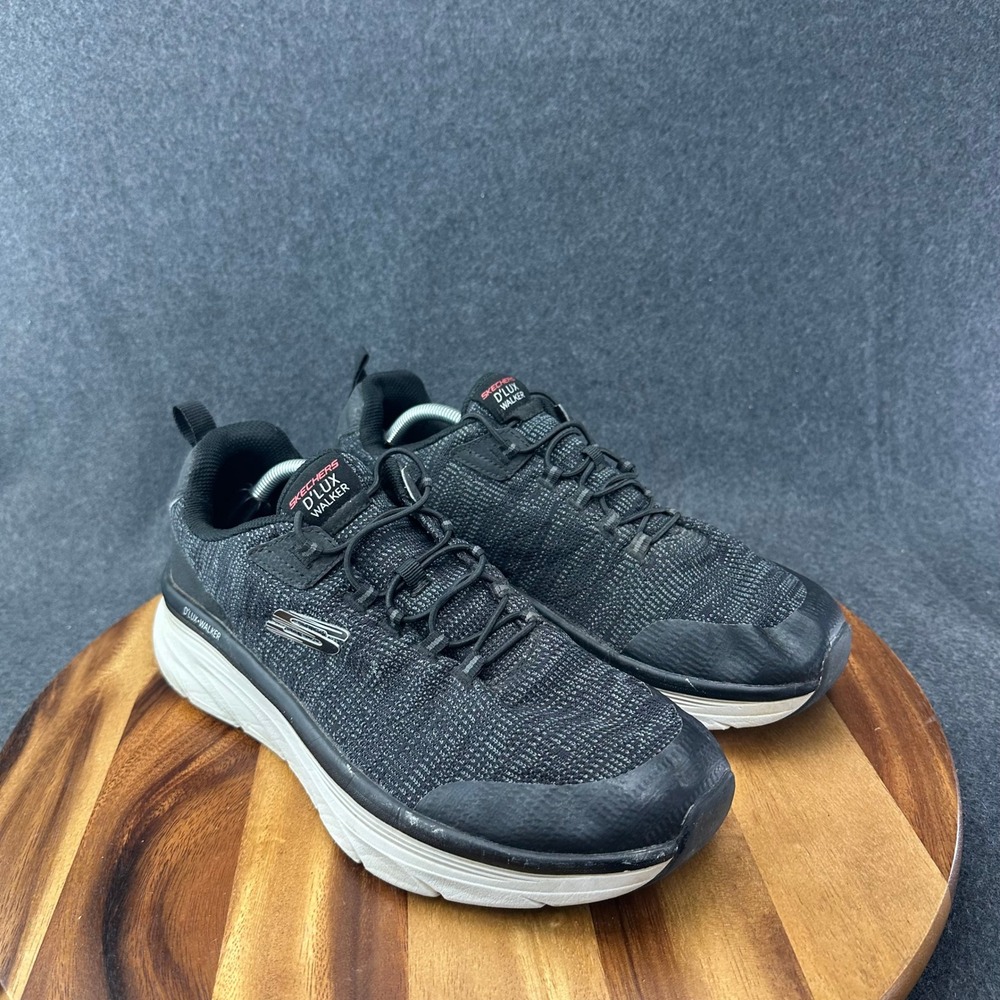 Skechers Shoes Men's 12 Extra Wide D'Lux Walker Sneakers Black Lace Up 232045WW - Picture 2 of 12